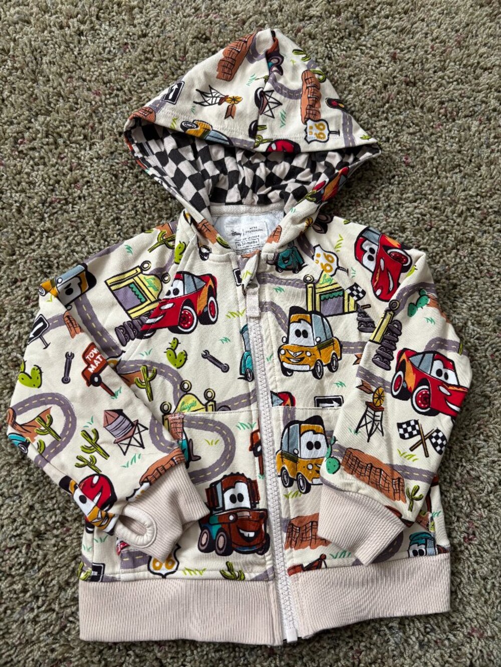 Little Sleepies Pixar Cars Full-Zip Hoodie Baby 18 - 24 Months